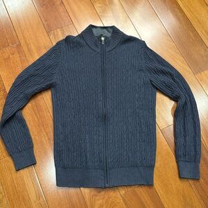 IKE Behar Men’s Cable knit Baby Alpeca Blended Sweater Cardigan size S